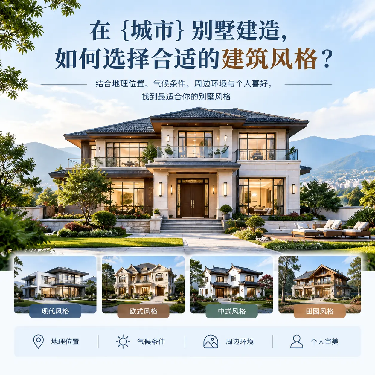 在 长顺 别墅建造，如何选择合适的建筑风格？